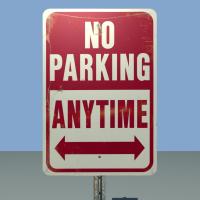 6" x 14" Red Polyl Sign "No Parking"