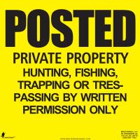 6" x 14" Yellow Poly Sign "No Trespassing"