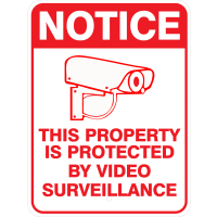 9" x 12" Red Poly Sign "Video Surveillance"