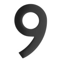 6" Black Architect House Number #9