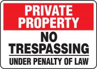 12" x 8" Red Metal Sign "No Trespassing"