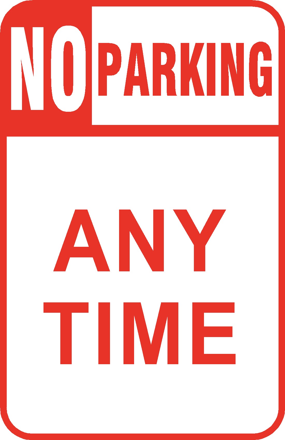 13" x 18" White/Red Metal Sign "No Parking"