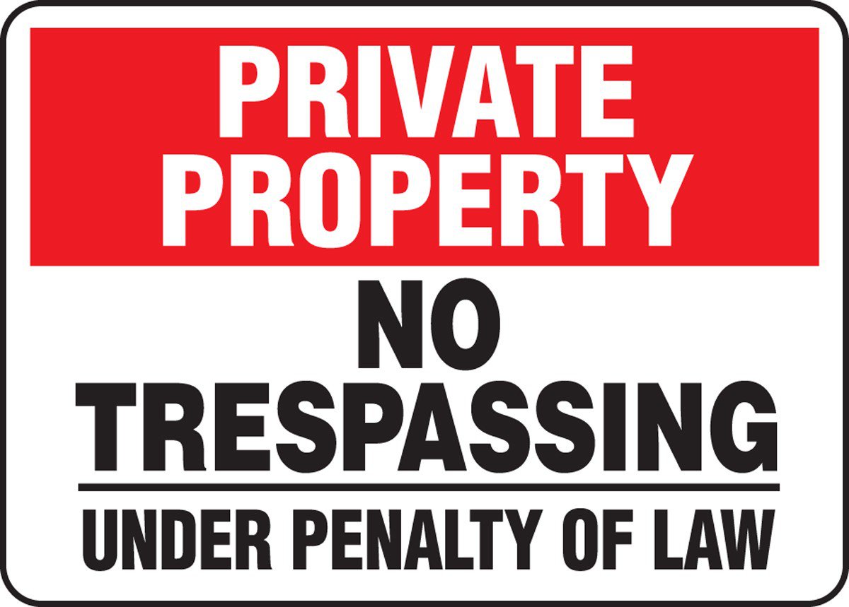 12" x 8" Red Metal Sign "No Trespassing"