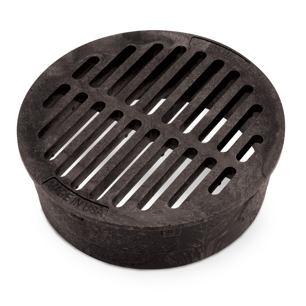 6" ROUND DRAIN GRATE PVC BLACK