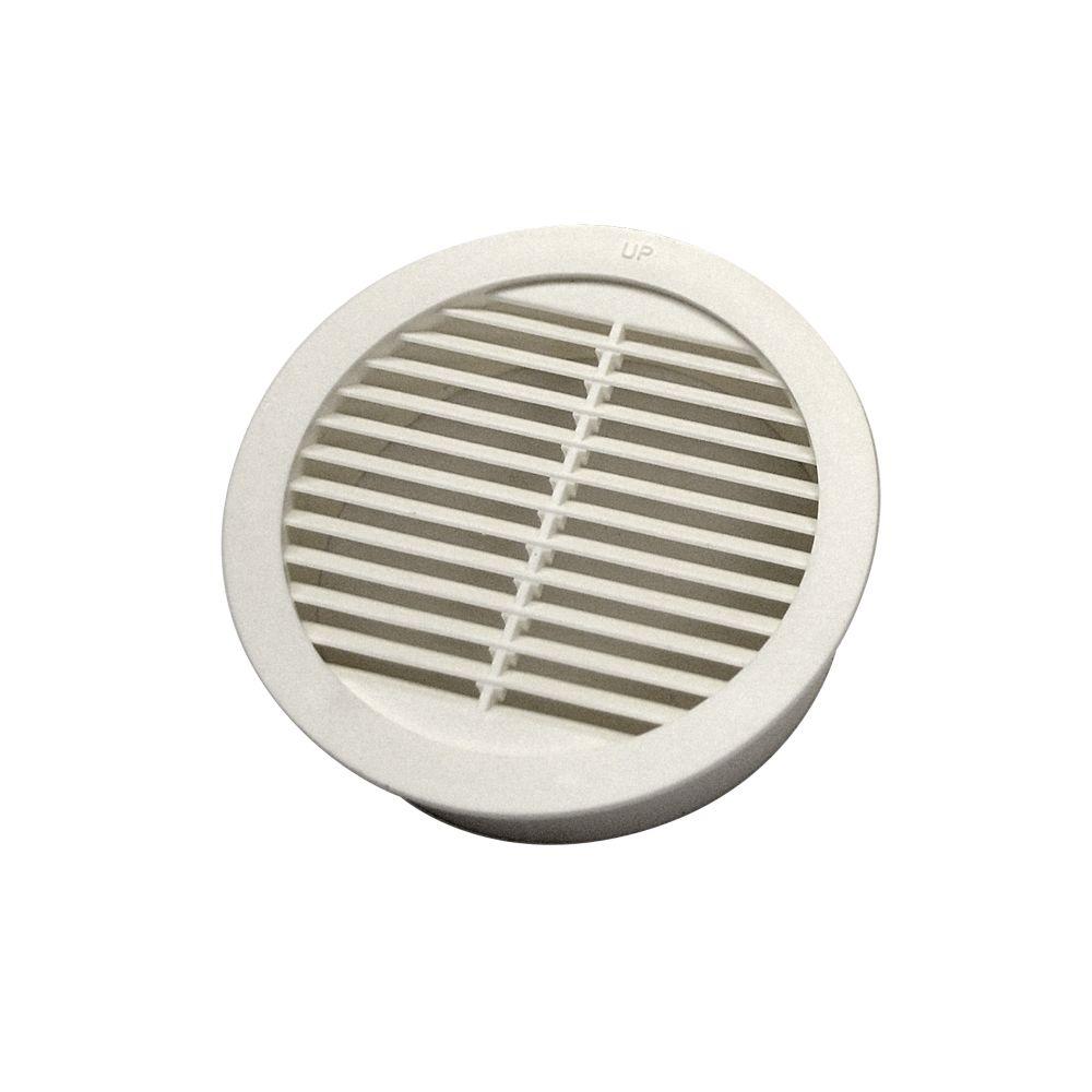 4" ROUND MINI LOUVER VENT WHITE