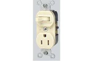 SWITCH W/ GRD RECEPTACLE IVORY