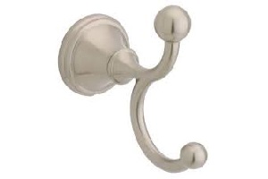 CLOTHES HOOK DBL SATIN NICKEL
