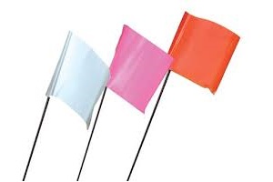 STAKE FLAG WHT 15" PK10