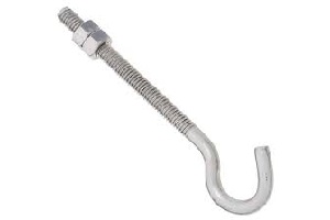 5/16 X 5" HOOK BOLT STEEL ZINC