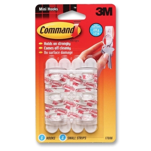 3M Miniature Hooks Pack of 6