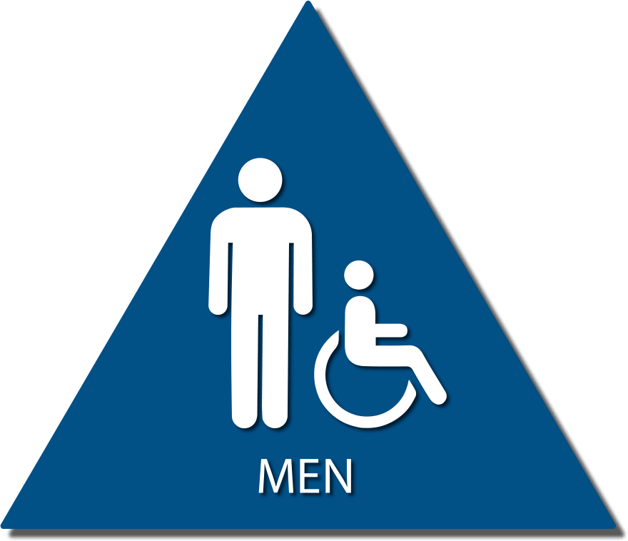 12" Blue Restroom Sign Men ADA