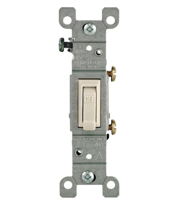 SWITCH SP GROUNDED LIGHT ALMOND