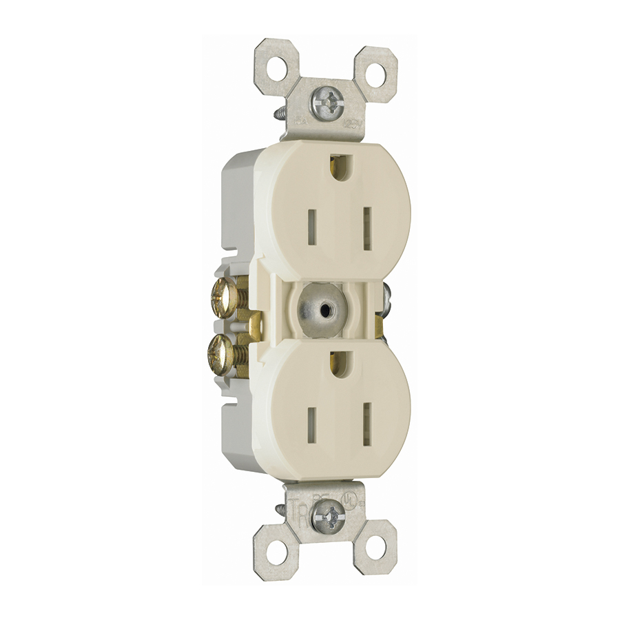 DUPLEX RECEPTACLE ALMOND 15AMP