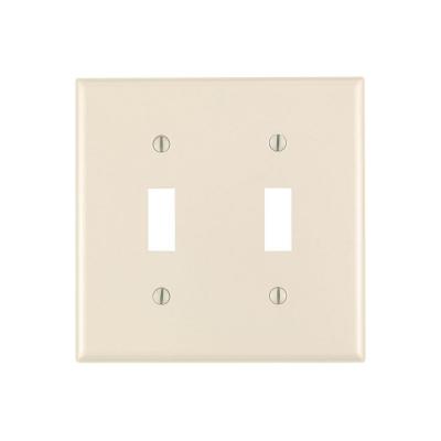 2 GANG TOGGLE PLATE LIGHT ALMOND