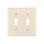 2 GANG TOGGLE PLATE LIGHT ALMOND