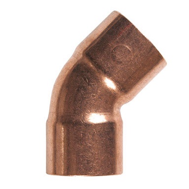 COPPER PIPE 45 DEGREE ELBOWS