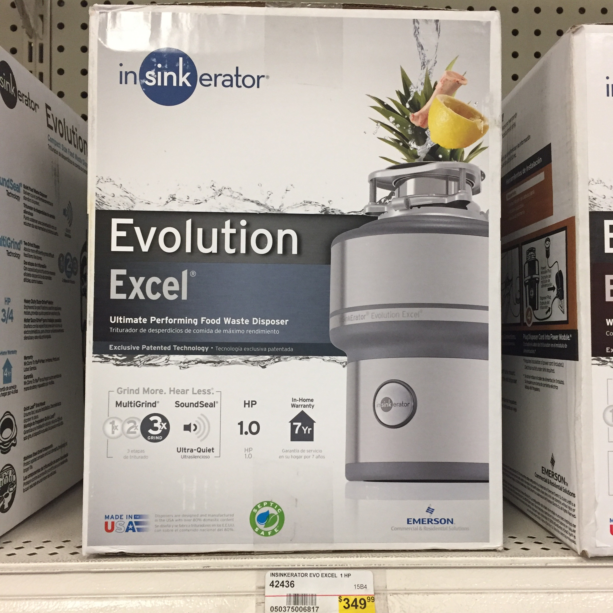 EVOLUTION EXCEL GARBAGE DISPOSAL IN SINK ERATOR 1 HORSEPOWER HORSE POWER HP