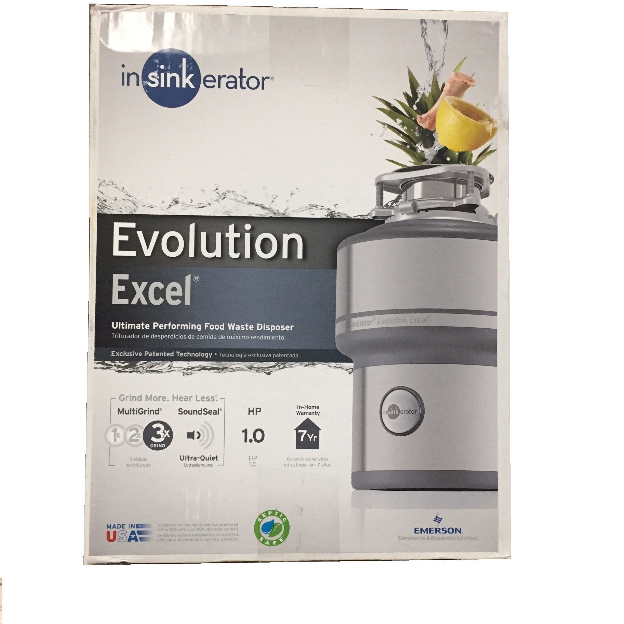 EVOLUTION EXCEL GARBAGE DISPOSAL IN SINK ERATOR 1 HORSEPOWER HORSE POWER HP