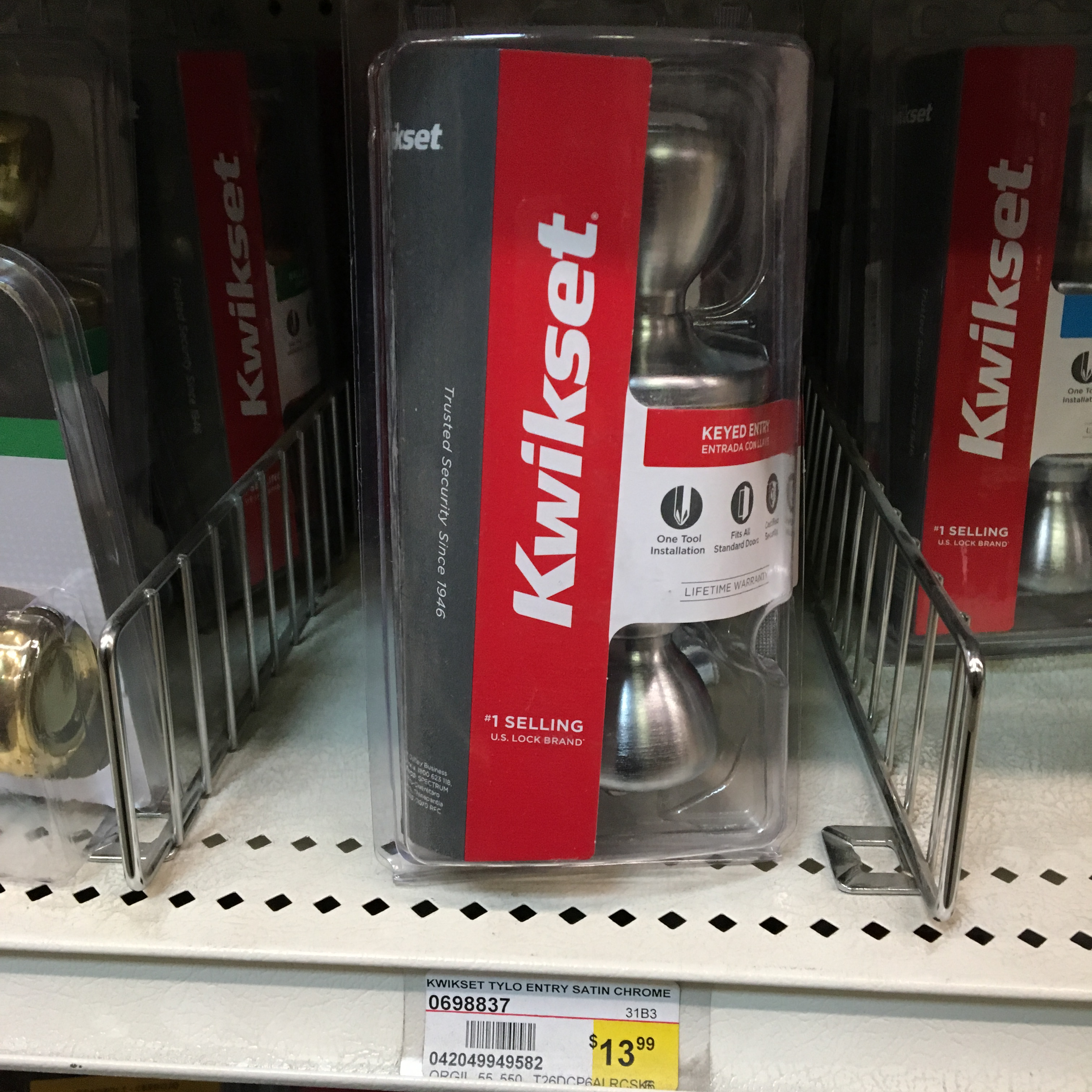 KWIKSET TYLO ENTRY SATIN CHROME