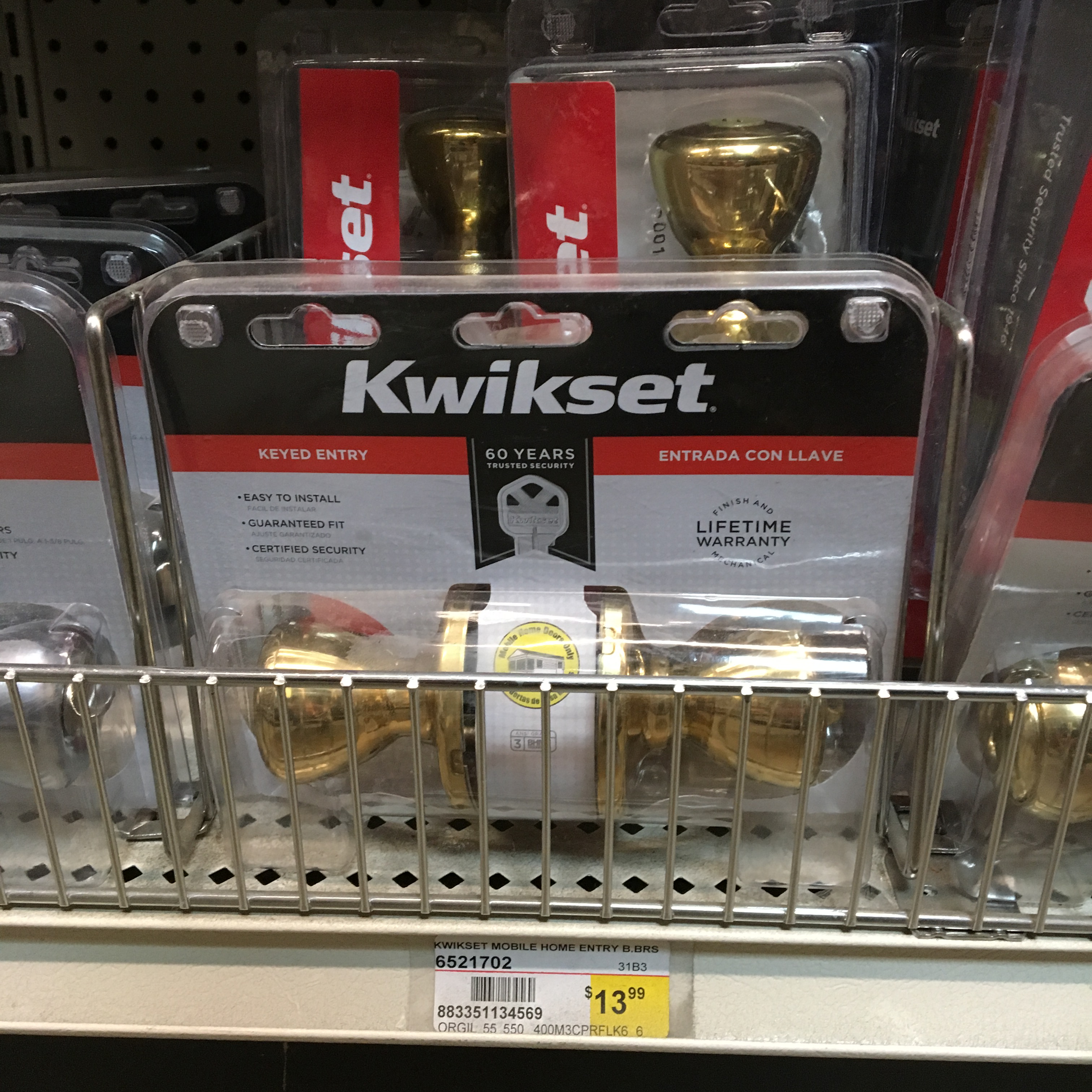 KWIKSET MOBILE HOME ENTRY B.BRS