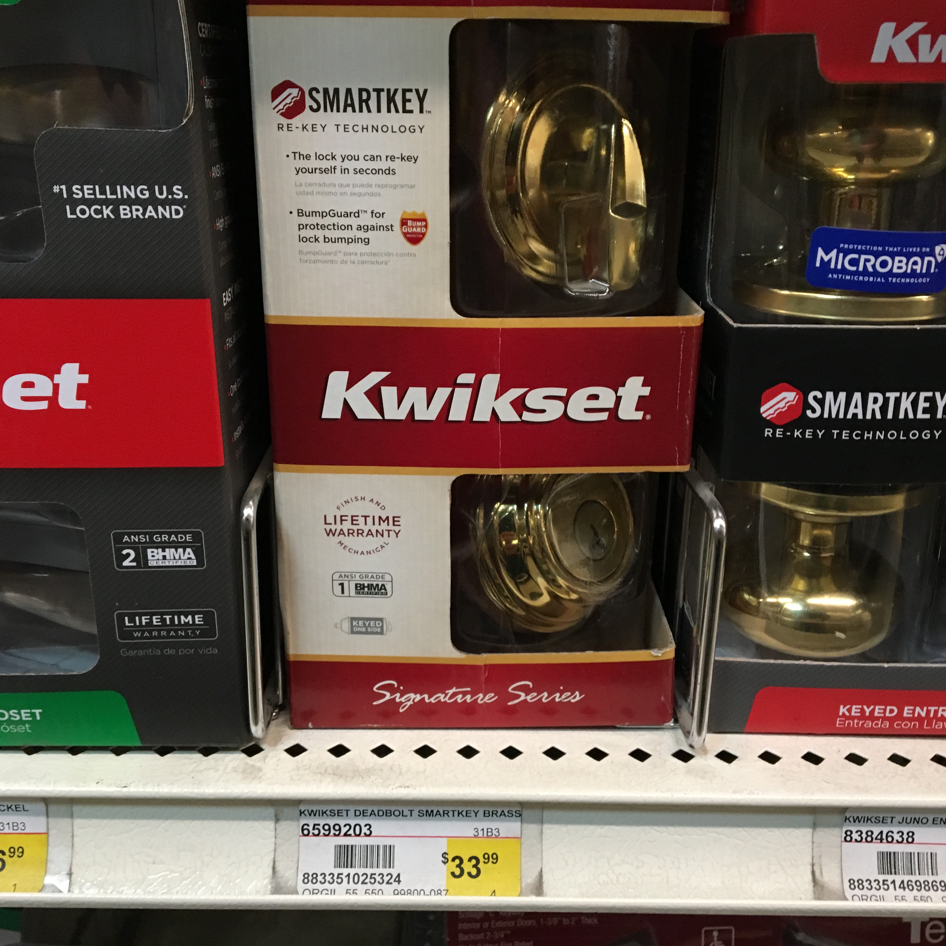 KWIKSET DEADBOLT SMARTKEY BRASS