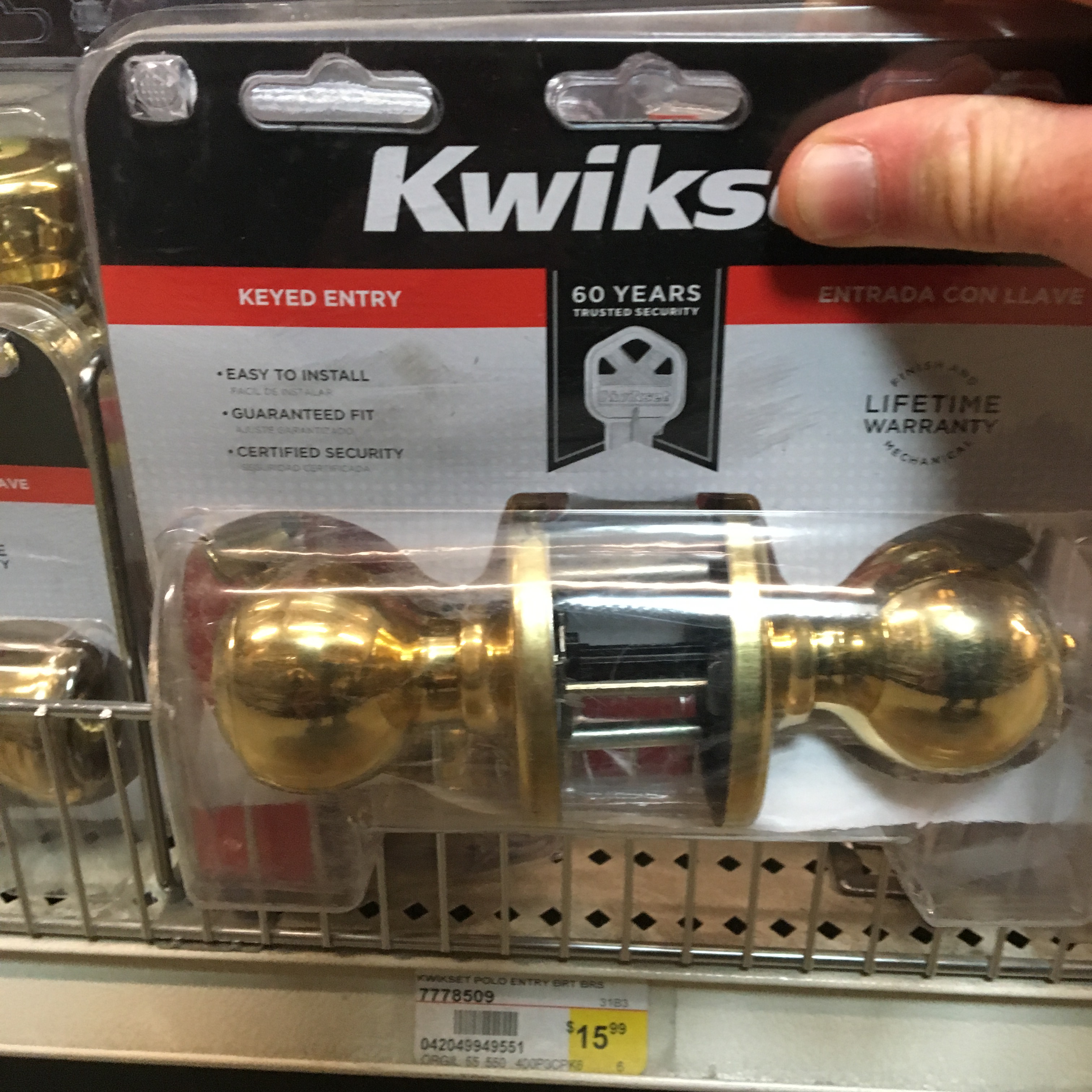 KWIKSET POLO ENTRY BRT BRS