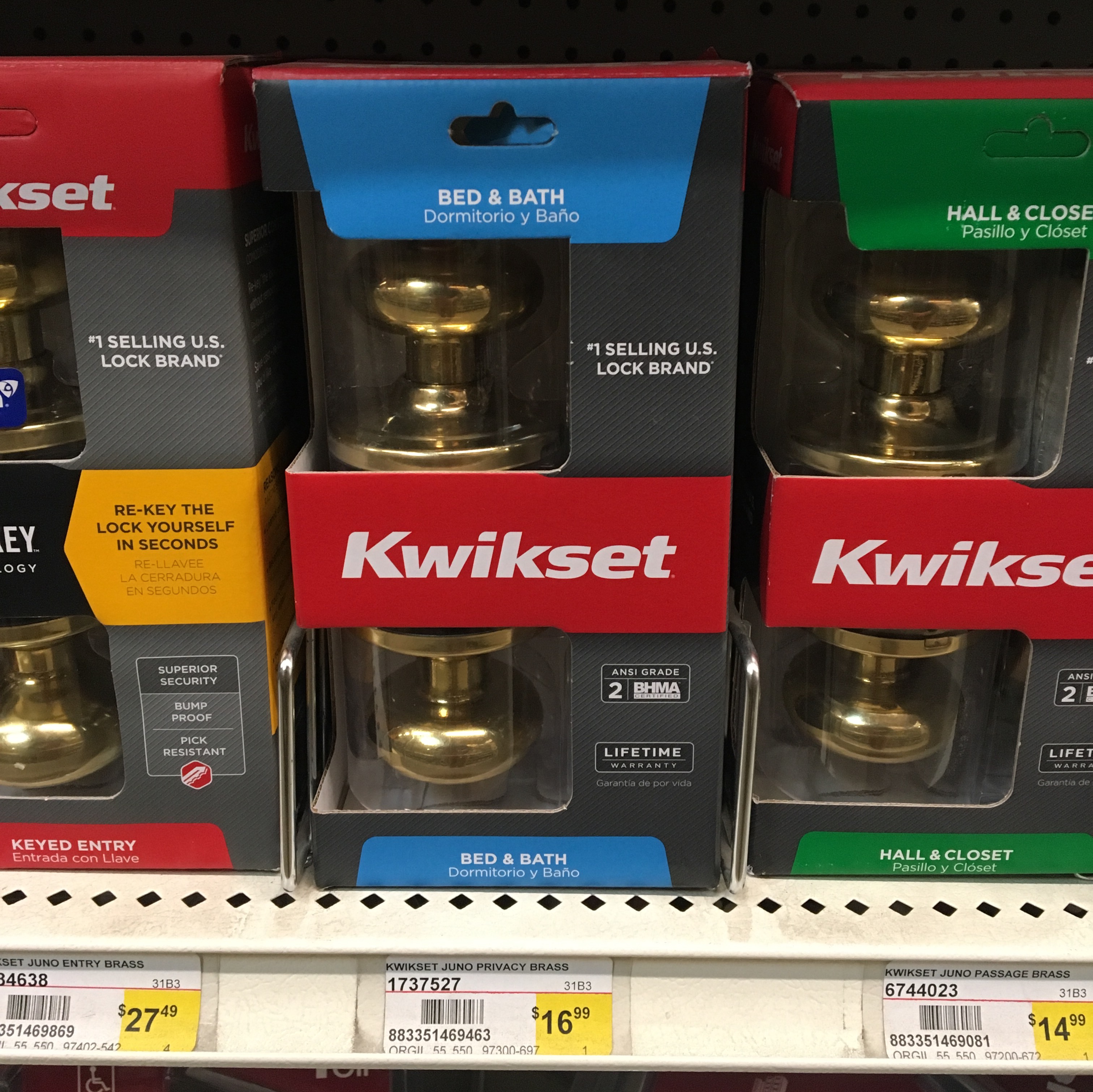 KWIKSET JUNO PRIVACY BRASS