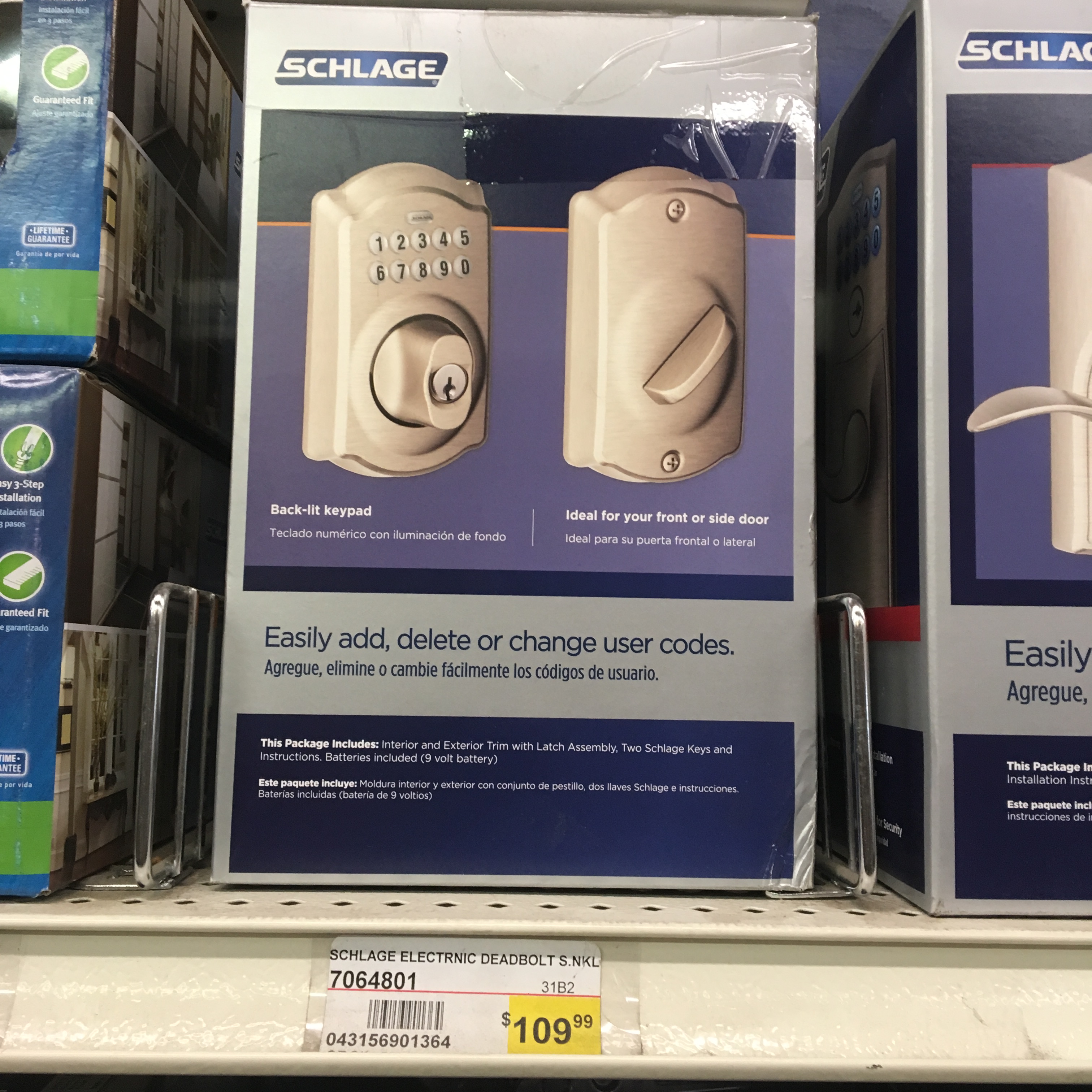 SCHLAGE ELECTRNIC DEADBOLT S.NKL