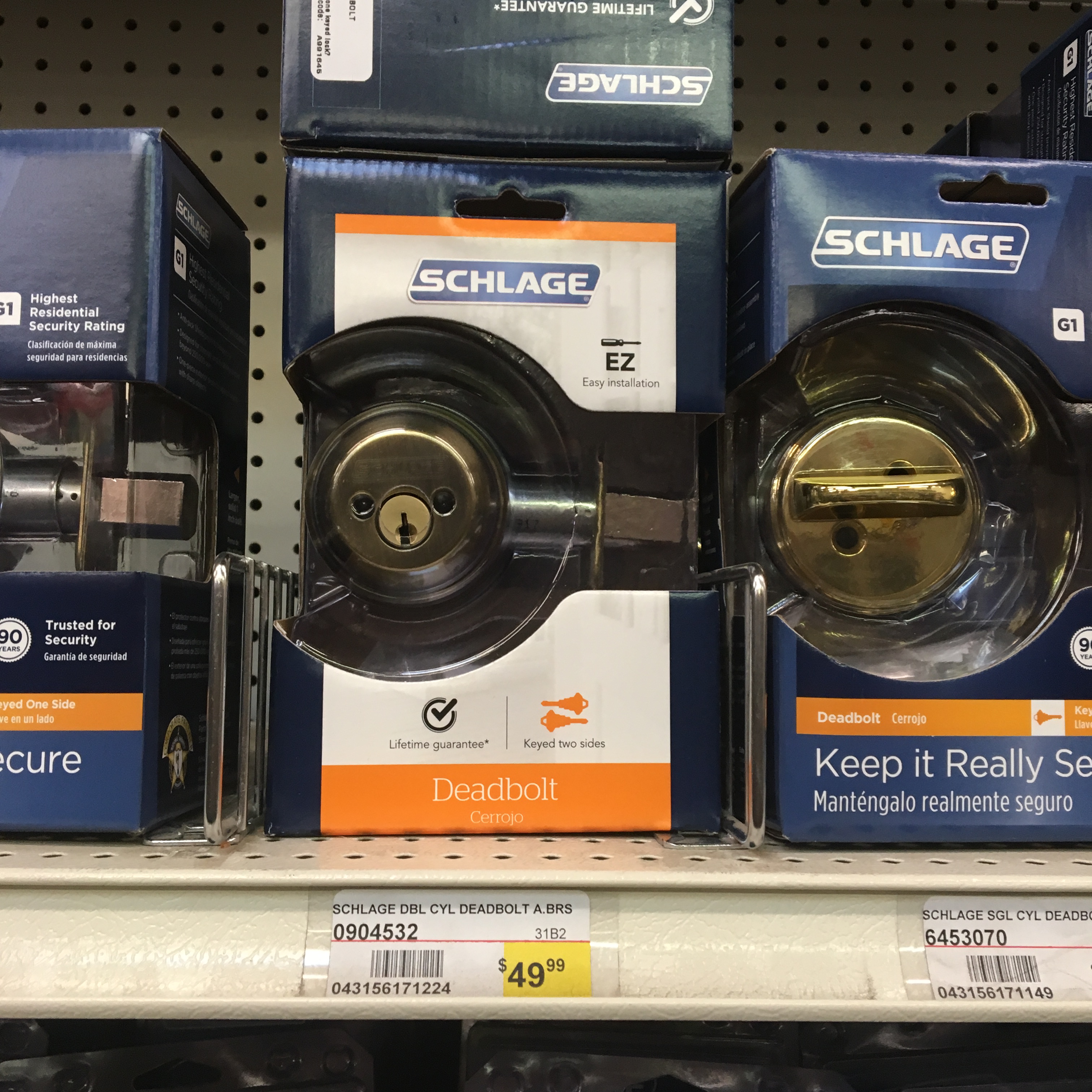 SCHLAGE DBL CYL DEADBOLT A.BRS