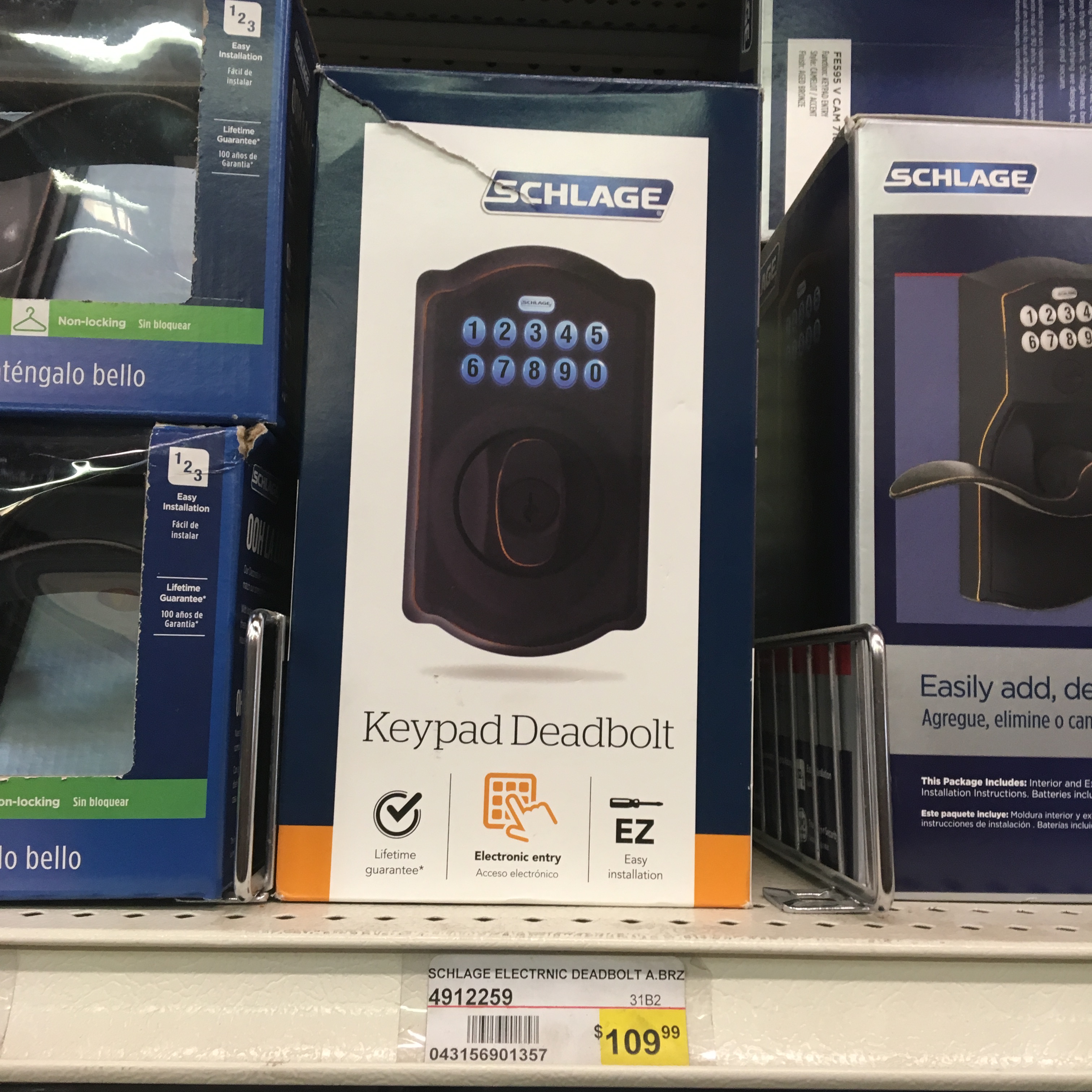 SCHLAGE ELECTRNIC DEADBOLT A.BRZ