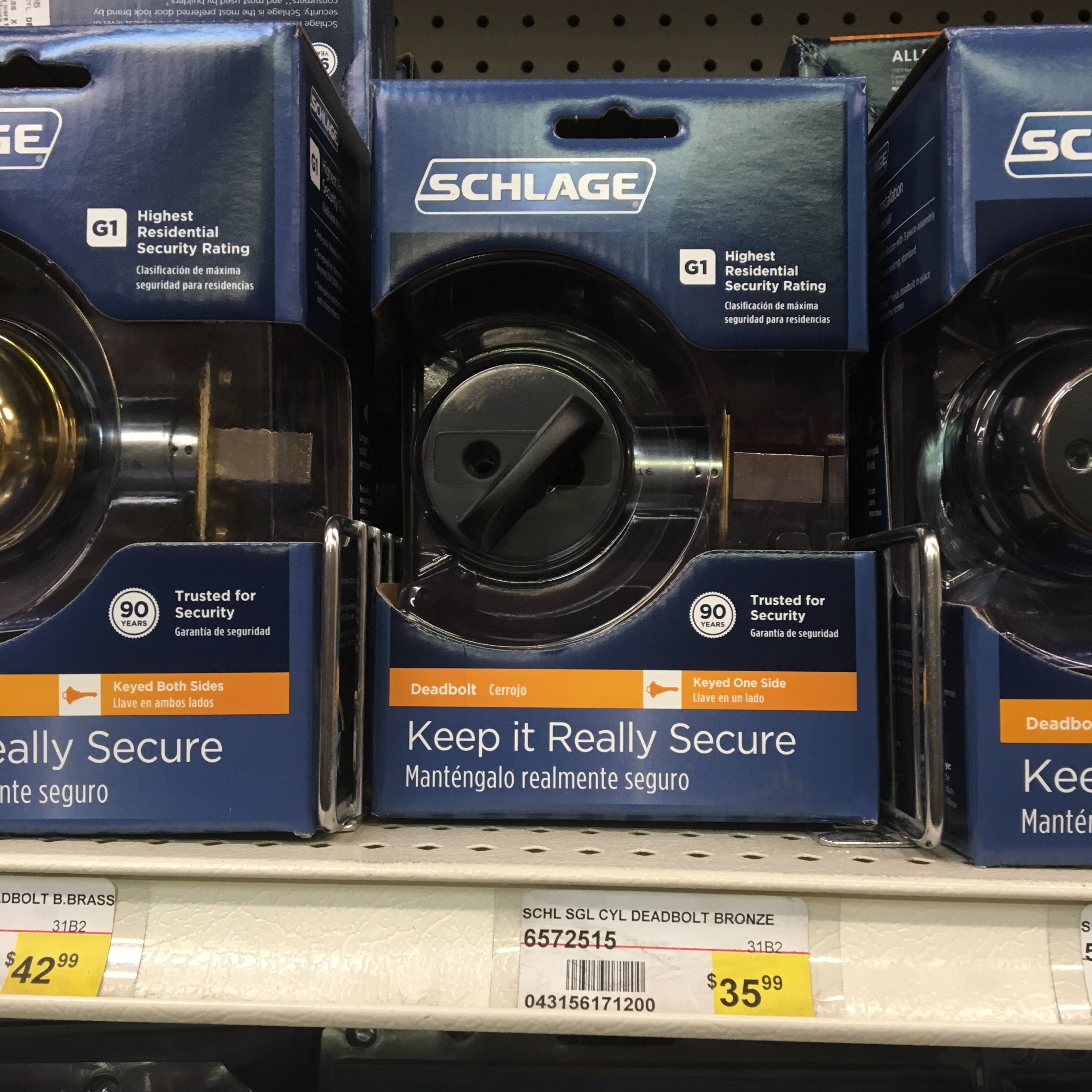 SCHL SGL CYL DEADBOLT BRONZE