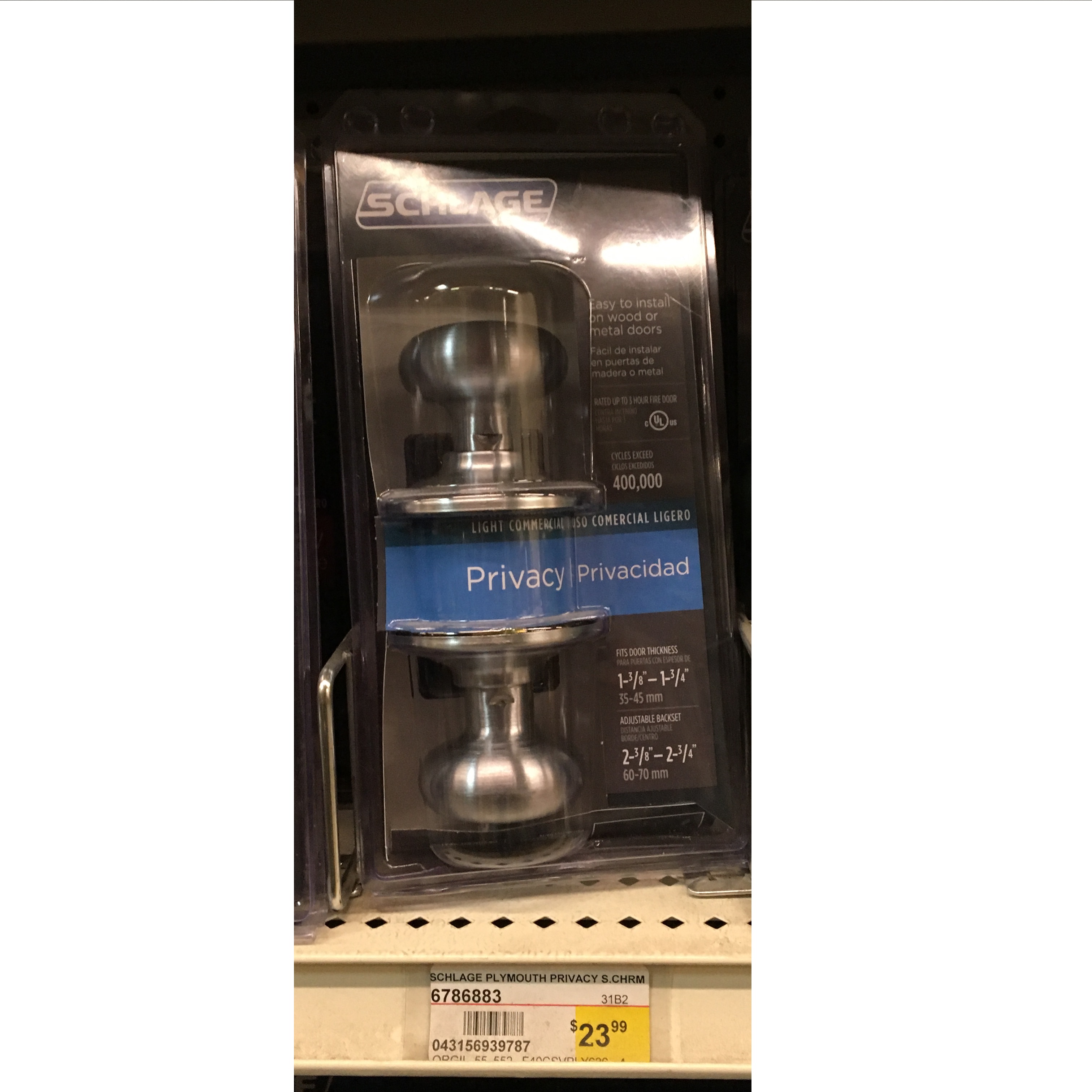SCHLAGE PLYMOUTH PRIVACY S.CHRM