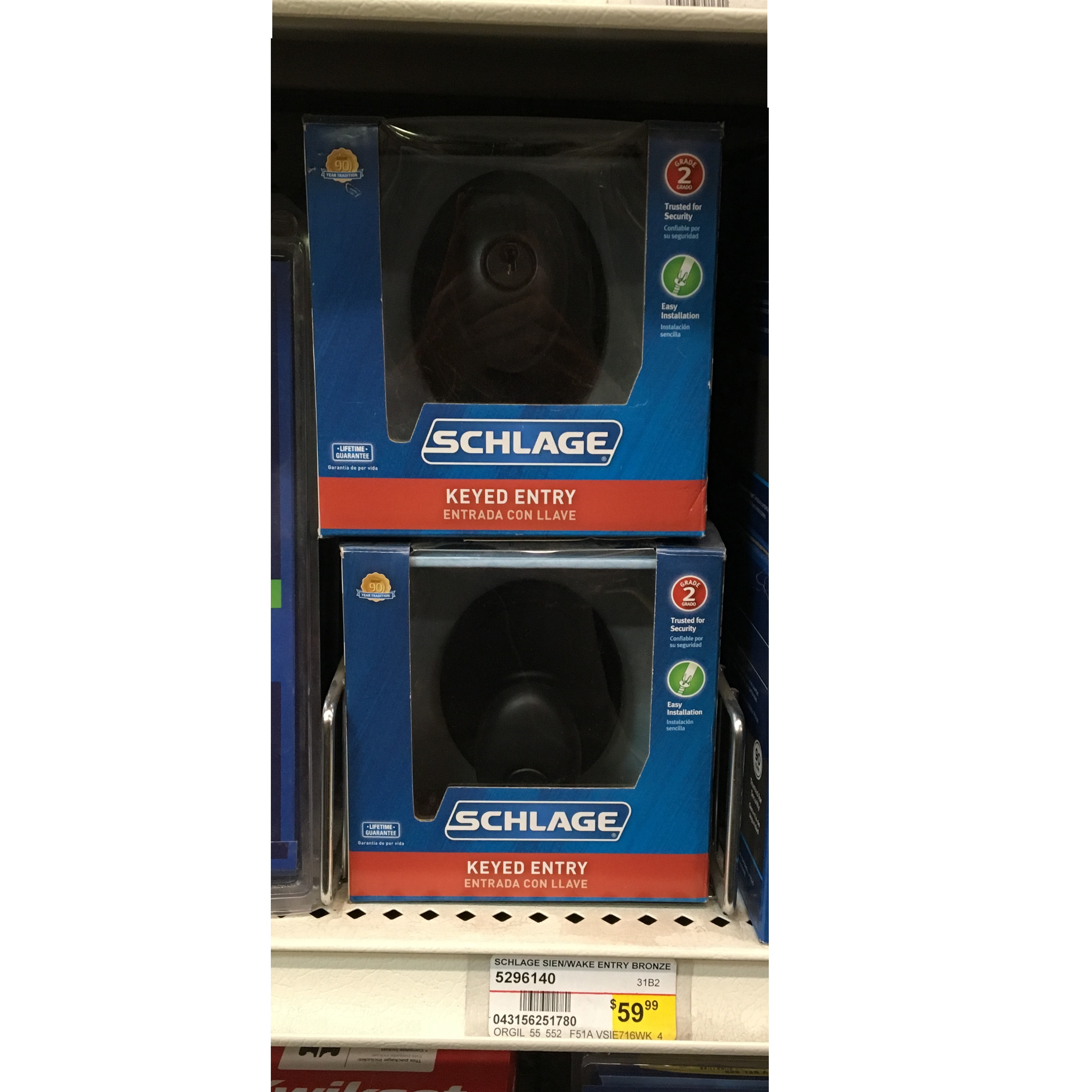 SCHLAGE SIEN/WAKE ENTRY BRONZE