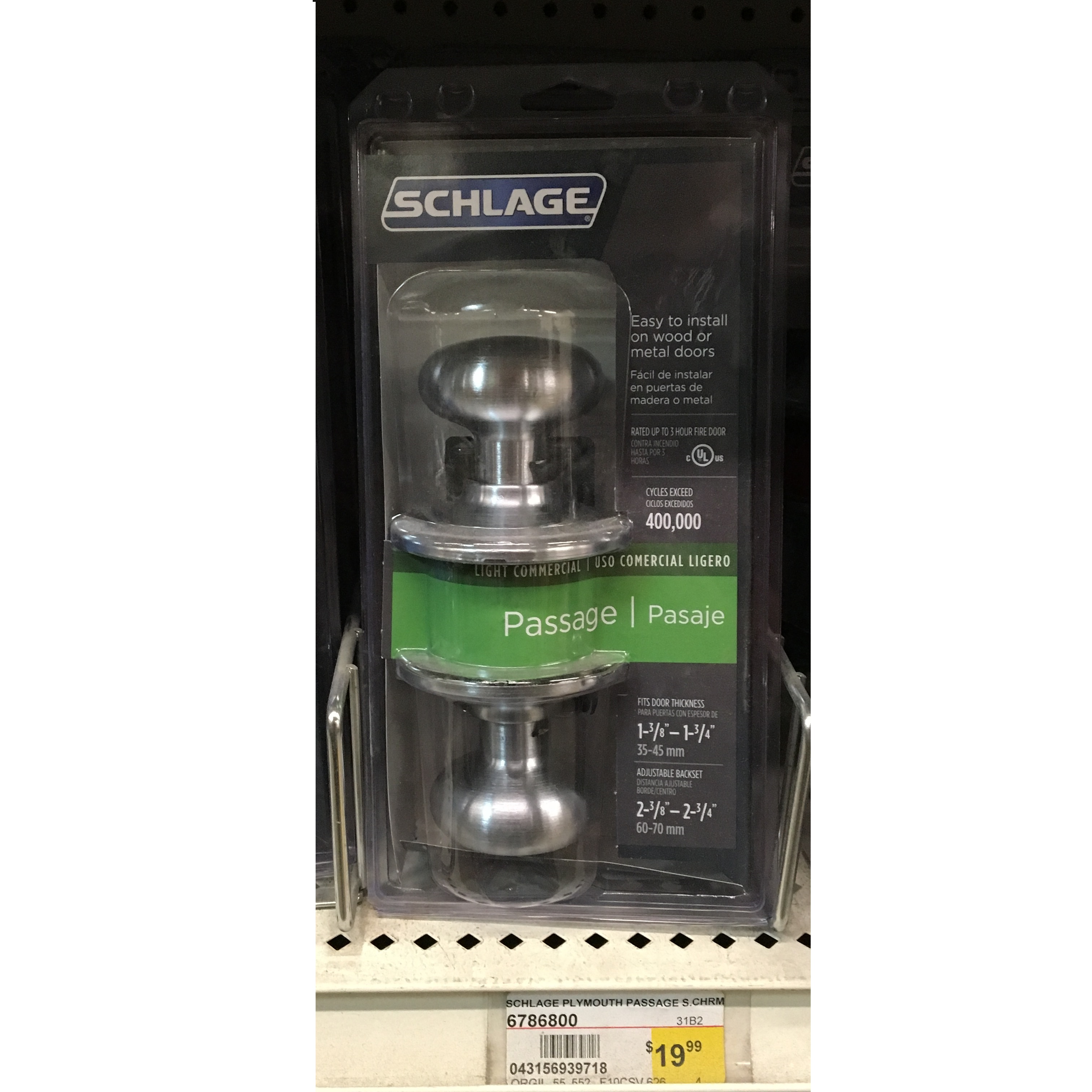 SCHLAGE PLYMOUTH PASSAGE S.CHRM