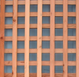 1" x 4' x 8' Redwood Select Heart Square Lattice