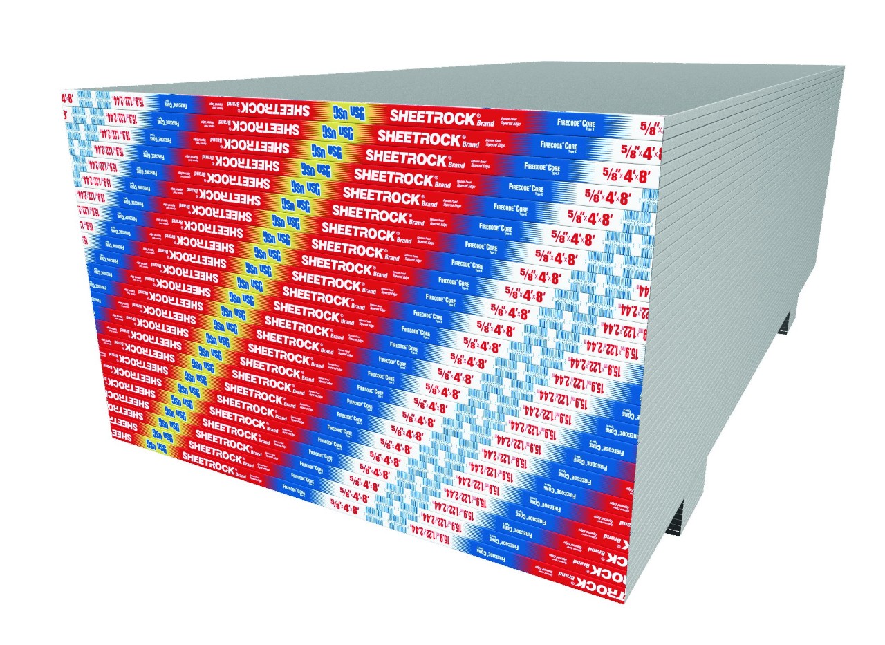5/8" 4' x 10' Type X Firecode Sheetrock