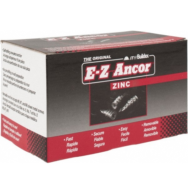 E-Z Metal Wall Anchor Box of 100