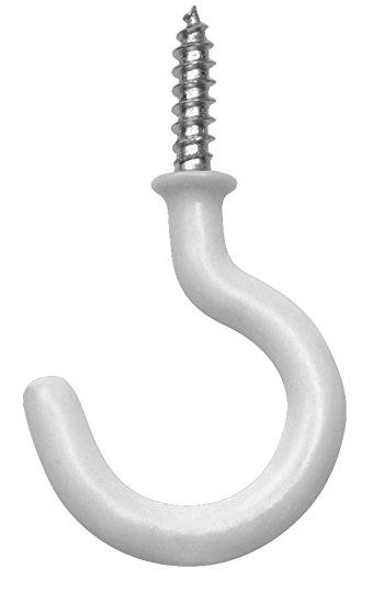 1-1/4" Safety Cup Hook White PK3