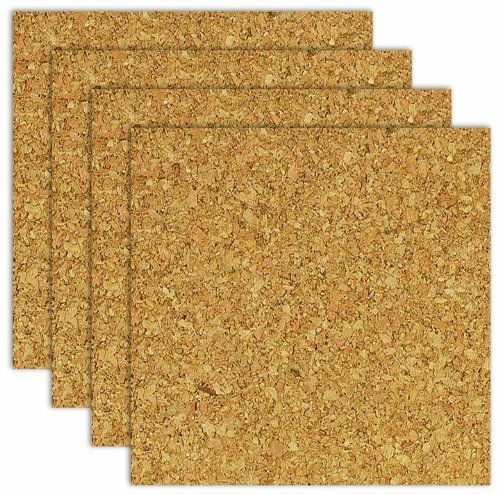 1/4" x 12" x 12" Light Cork Tiles Pack of 4