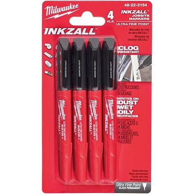 Milwaukee Black Pen 4 Pack
