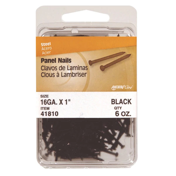 1" Black Panel Nails 6oz