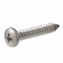#6 X 1" Philips Pan Head Metal Screw SS 100 Pack
