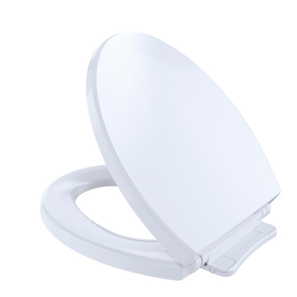 TOTO Soft Close Round Closed Front Toilet Seat in Cotton White