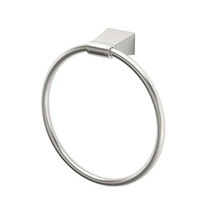 Bleu Satin Nickel Towel Ring
