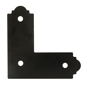 4" x 4" Galvanized Steel Black Powder-Coat Flat L Strap