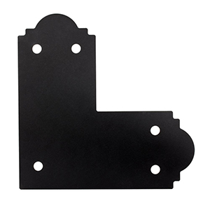 6" x 6" Galvanized Steel Black Powder-Coat Flat L Strap