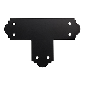 6" x 6" Galvanized Steel Black Powder-Coat Flat T Strap