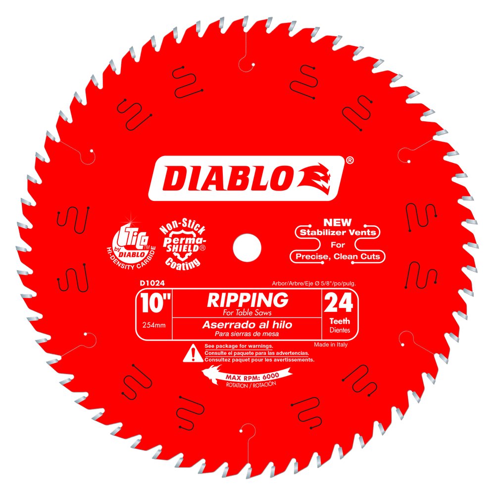 Diablo 10" -  24 Tooth Ripping Carbide Saw Blade