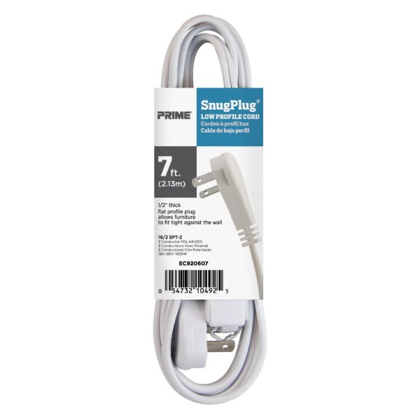 16/2 EXTENSION CORD SNUG WHT 7'