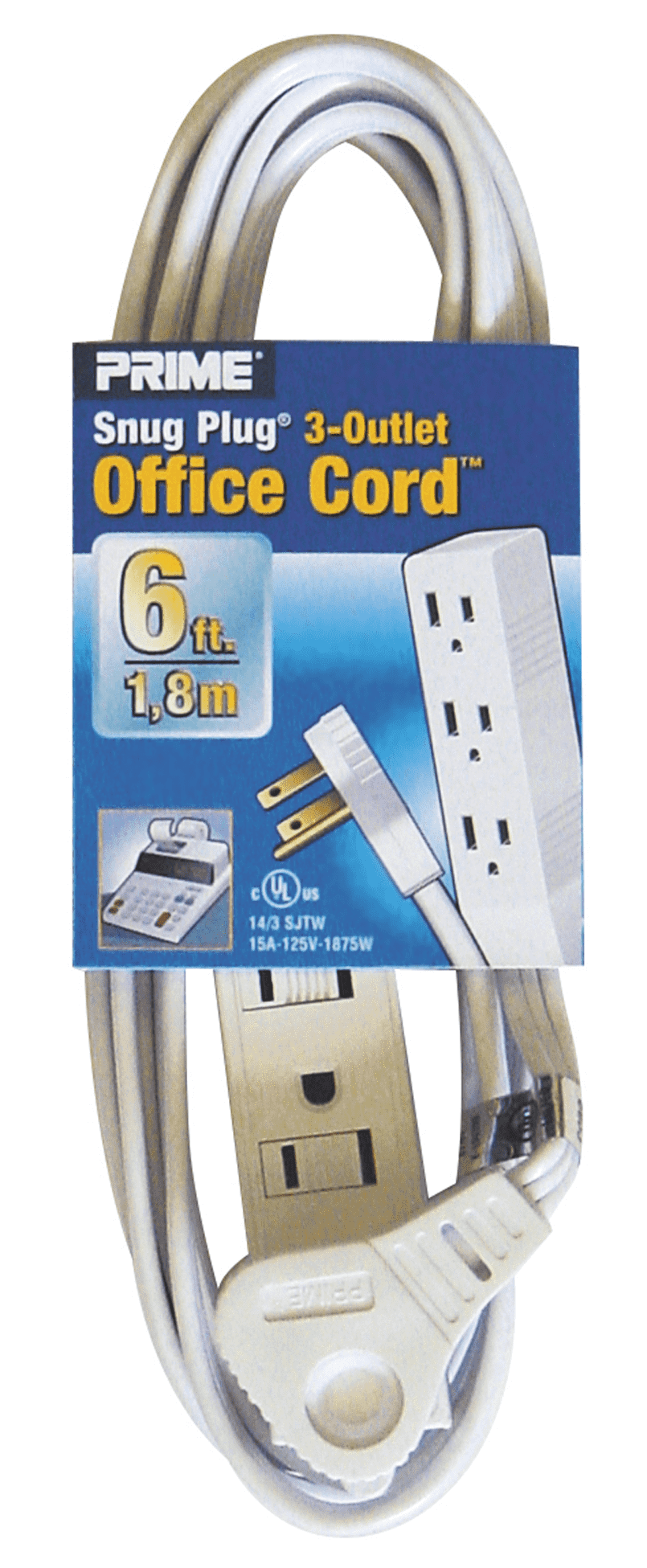 14/3 EXTENSION CORD SNUG WHT 6'